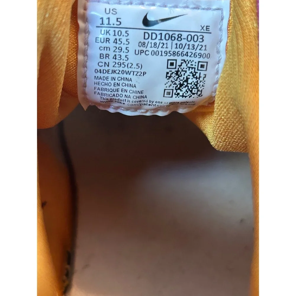 Nike‎ Huarache White Yellow Gold Pink Men's Size 11.5 DD1068-003